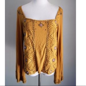 Free people Beaded long sleeve